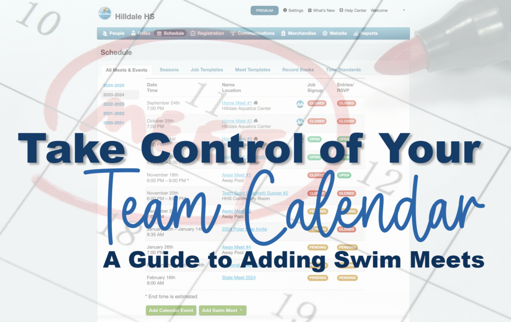 Take Control of Your Team Calendar: A Guide to Adding Swim Meets